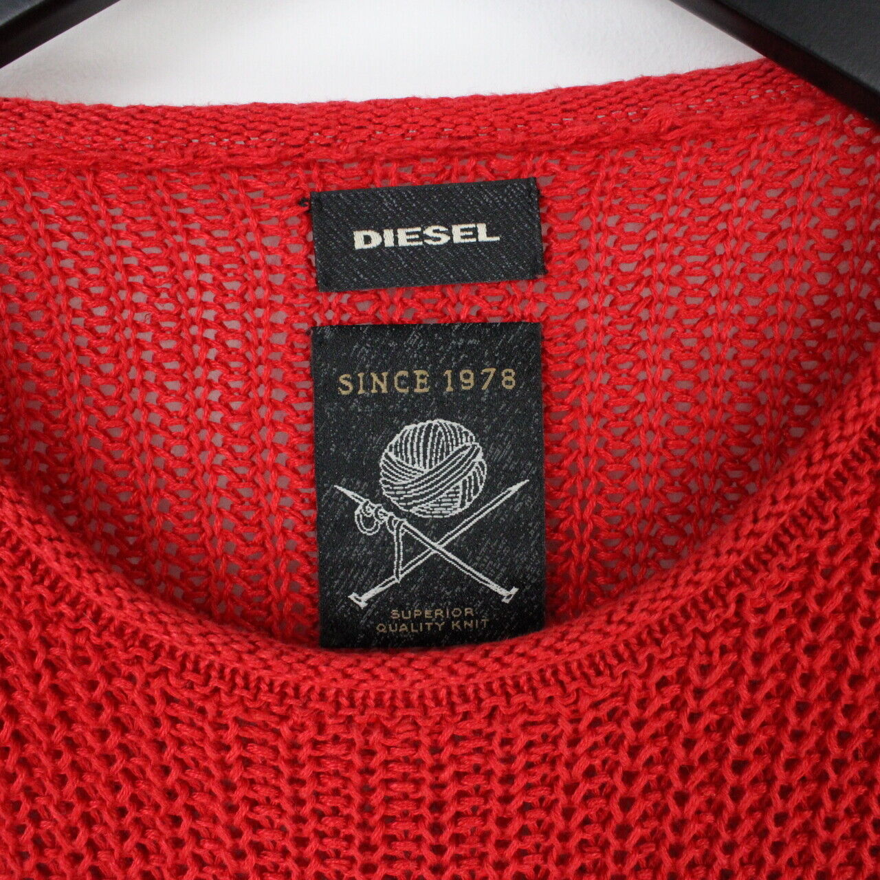 Mens DIESEL Knit Sweatshirt Red | Medium