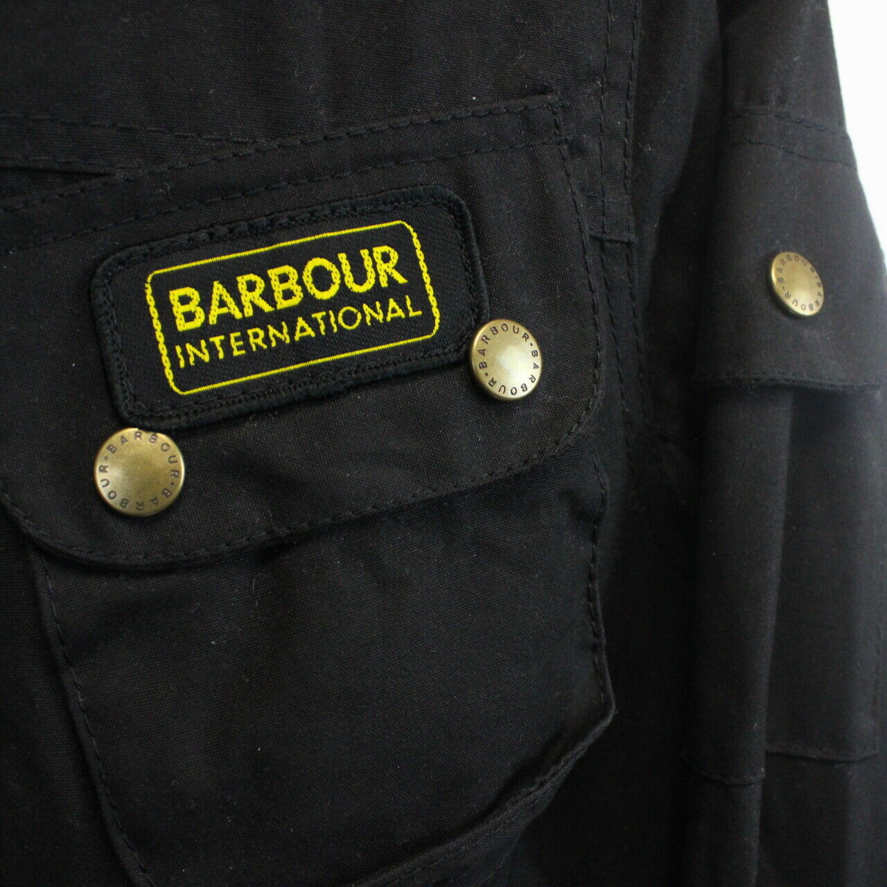 Womens BARBOUR International Waxed Jacket Black | XS