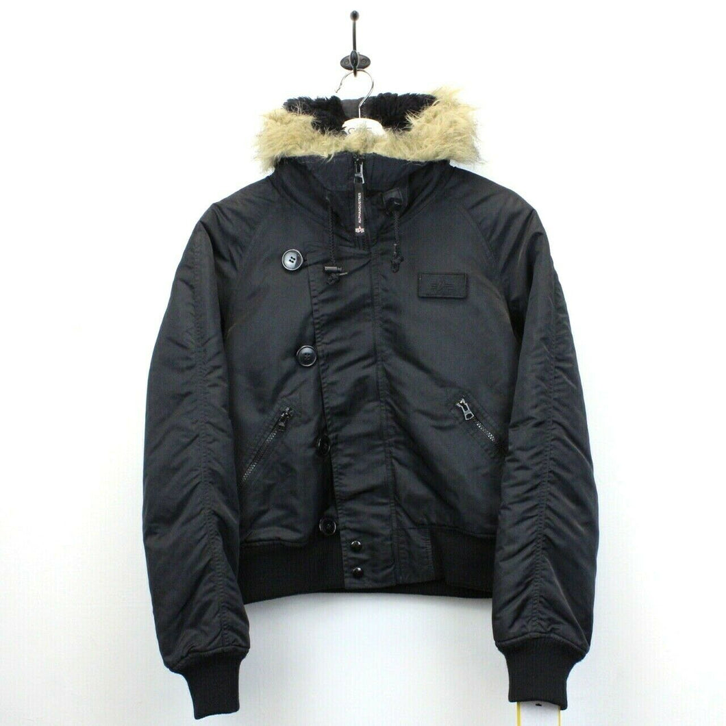 Womens ALPHA INDUSTRIES Flight Jacket Black | Medium