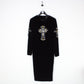 Womens Gothic Velvet Embellished Dress Black | Large