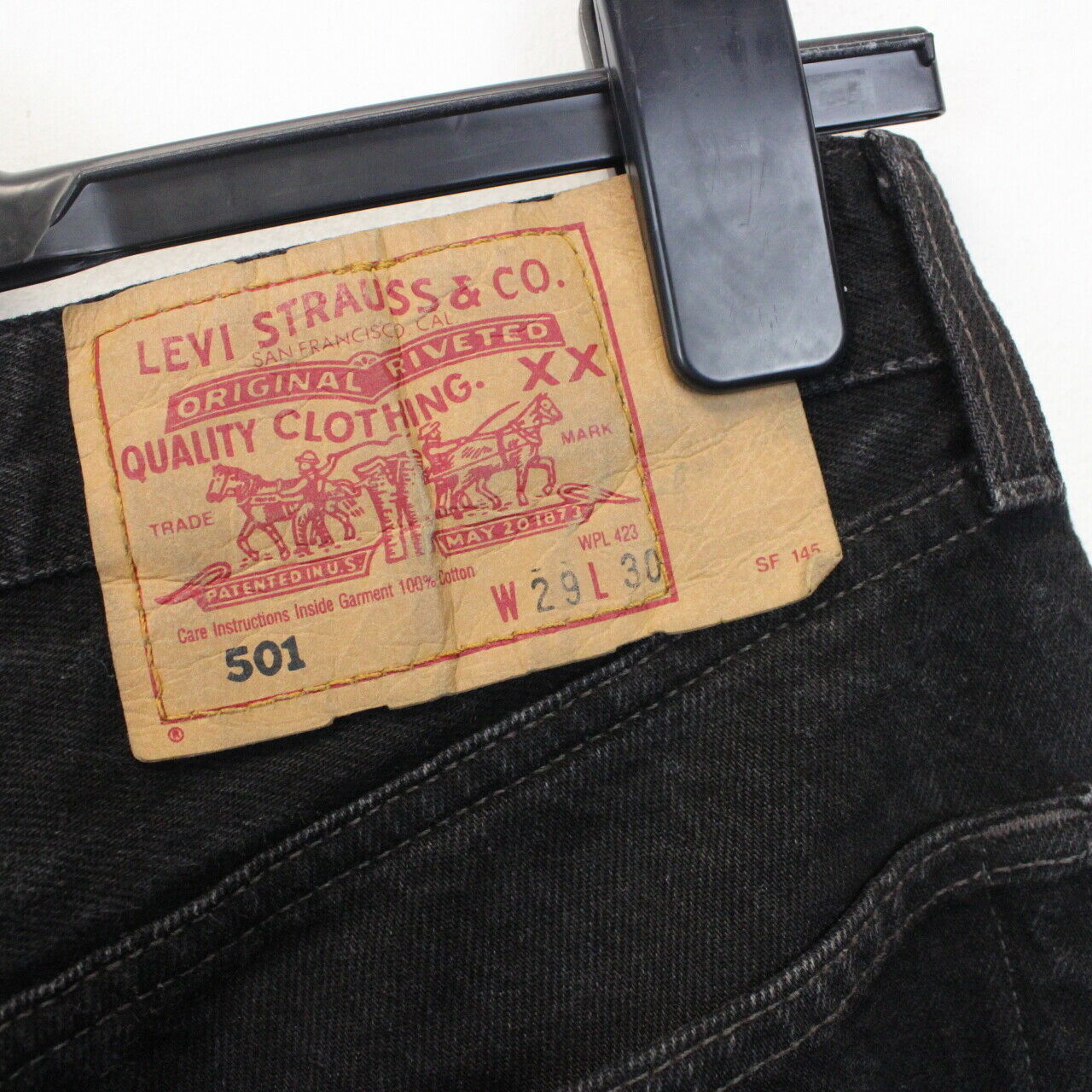 Womens LEVIS 501 Jeans Black Charcoal | W29 L30