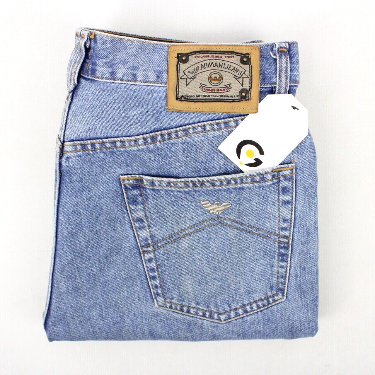 Mens ARMANI 90s True Blue Jeans Light Blue | W36 L32