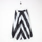 Womens Chevron Midi Skirt Black White | Small