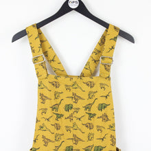Load image into Gallery viewer, Womens Dinosaur Pinafore Dress Yellow | Medium
