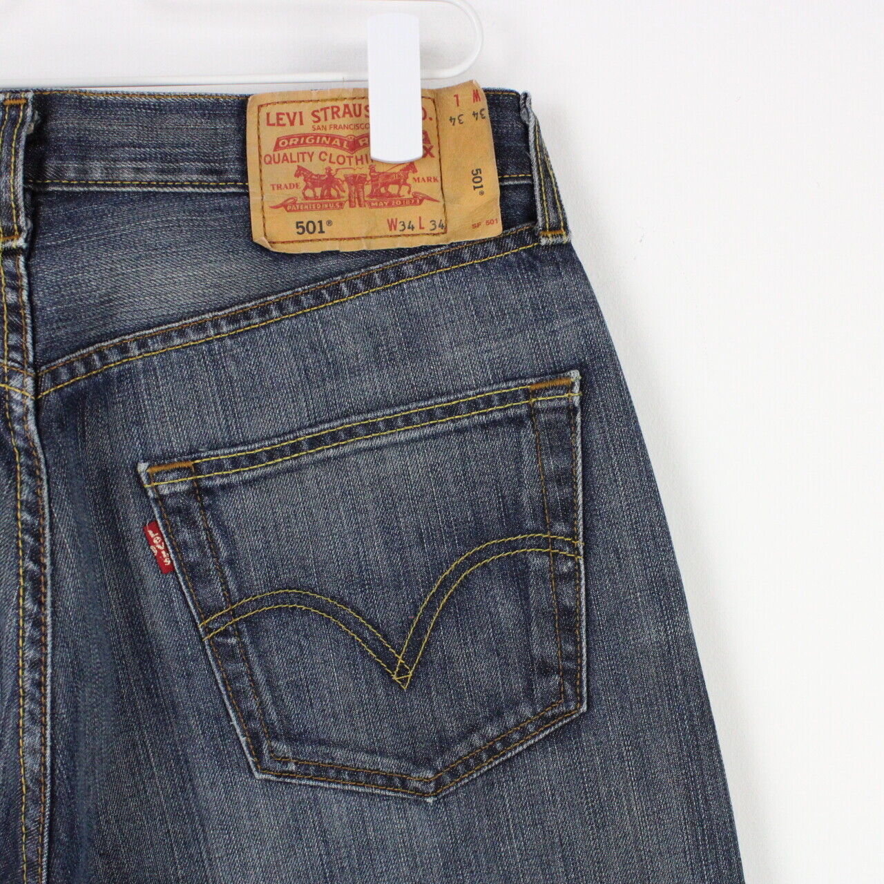 Mens LEVIS 501 Jeans Dark Blue | W34 L30