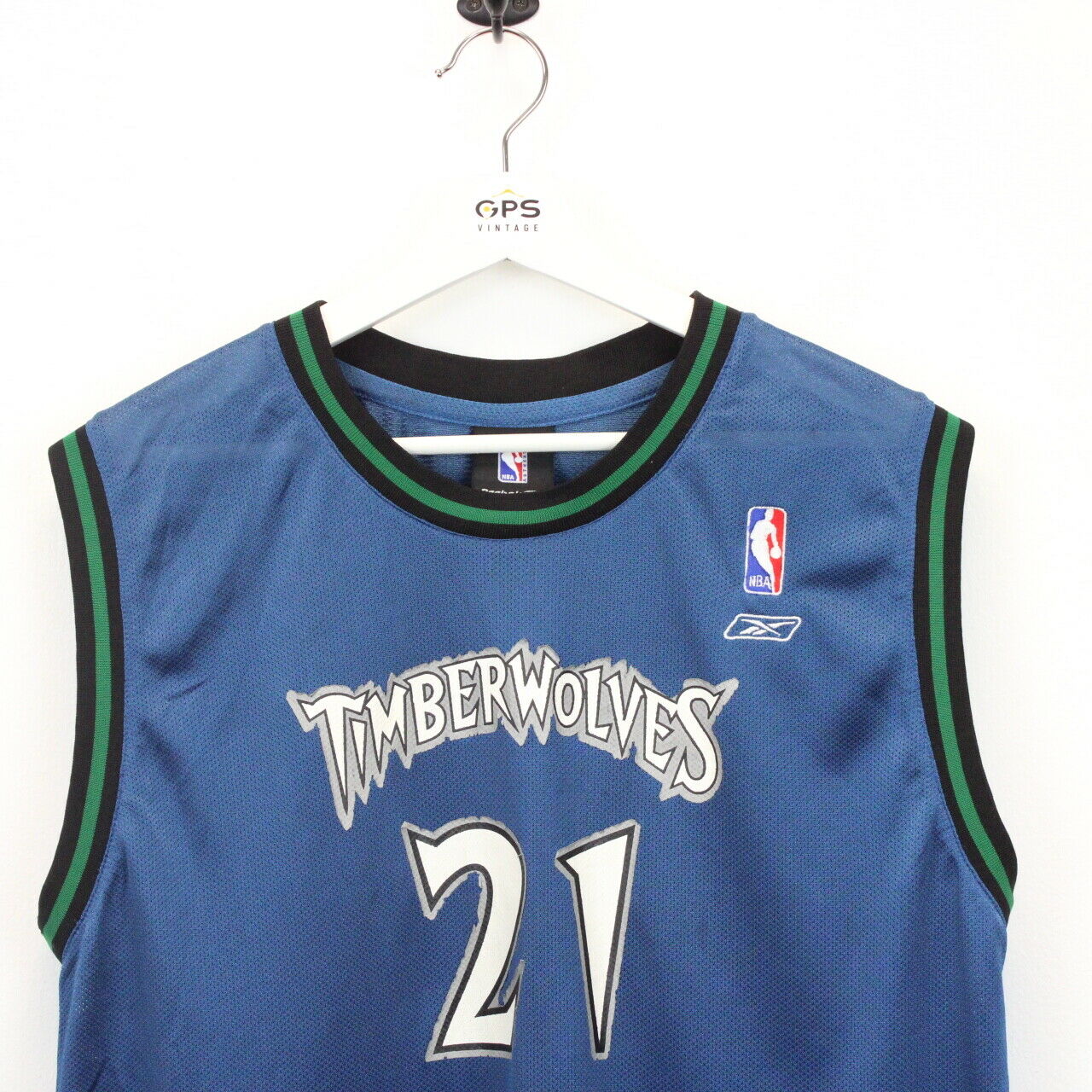 NBA REEBOK 90s Minnesota TIMBERWOLVES Jersey Blue | Small
