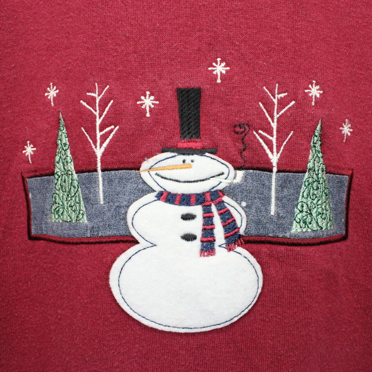 90s Christmas Sweatshirt Red | Large