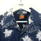 90s Hawaiian Shirt Navy Blue | Large