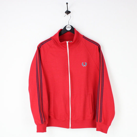 Mens FRED PERRY 90s Track Top Red | Medium