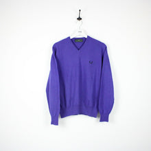 Load image into Gallery viewer, Vintage FRED PERRY Knit Sweatshirt Purple | Small

