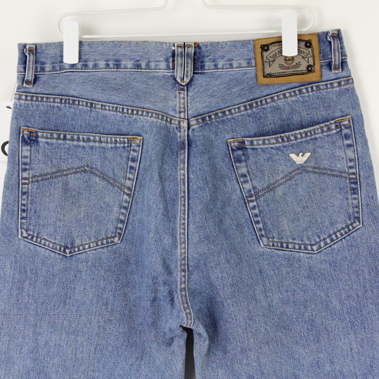 Mens ARMANI 90s True Blue Jeans Light Blue | W36 L32