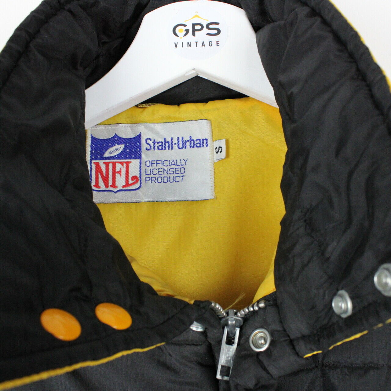NFL 90s Pittsburgh STEELERS Jacket Black | Small