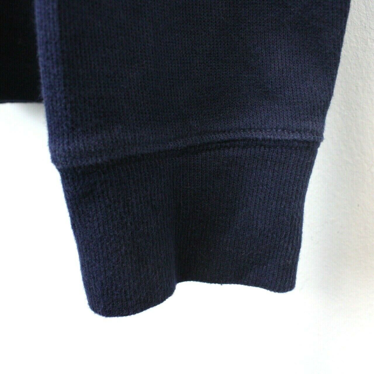 RALPH LAUREN 1/4 Zip Knit Sweatshirt Navy Blue | Small