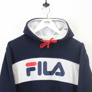 Womens FILA Hoodie Navy Blue | Medium