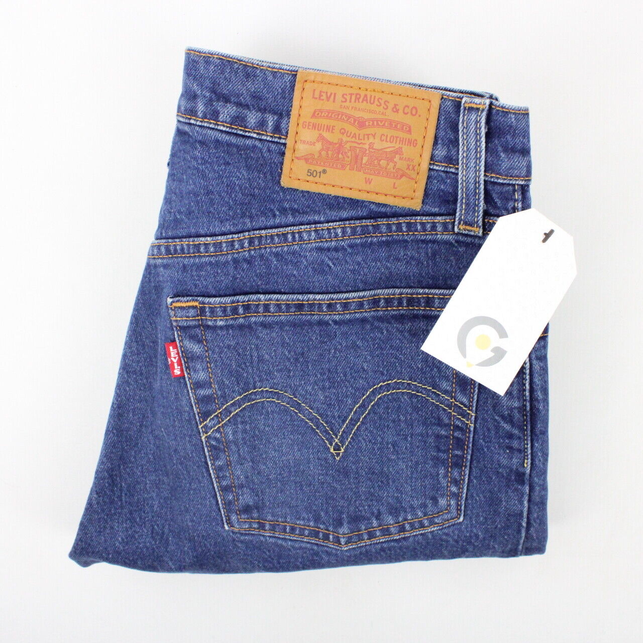 Womens LEVIS 501 Big E Jeans Mid Blue | W25 L26