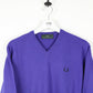 Vintage FRED PERRY Knit Sweatshirt Purple | Small