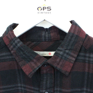 Flannel Plaid Shirt Black | Large