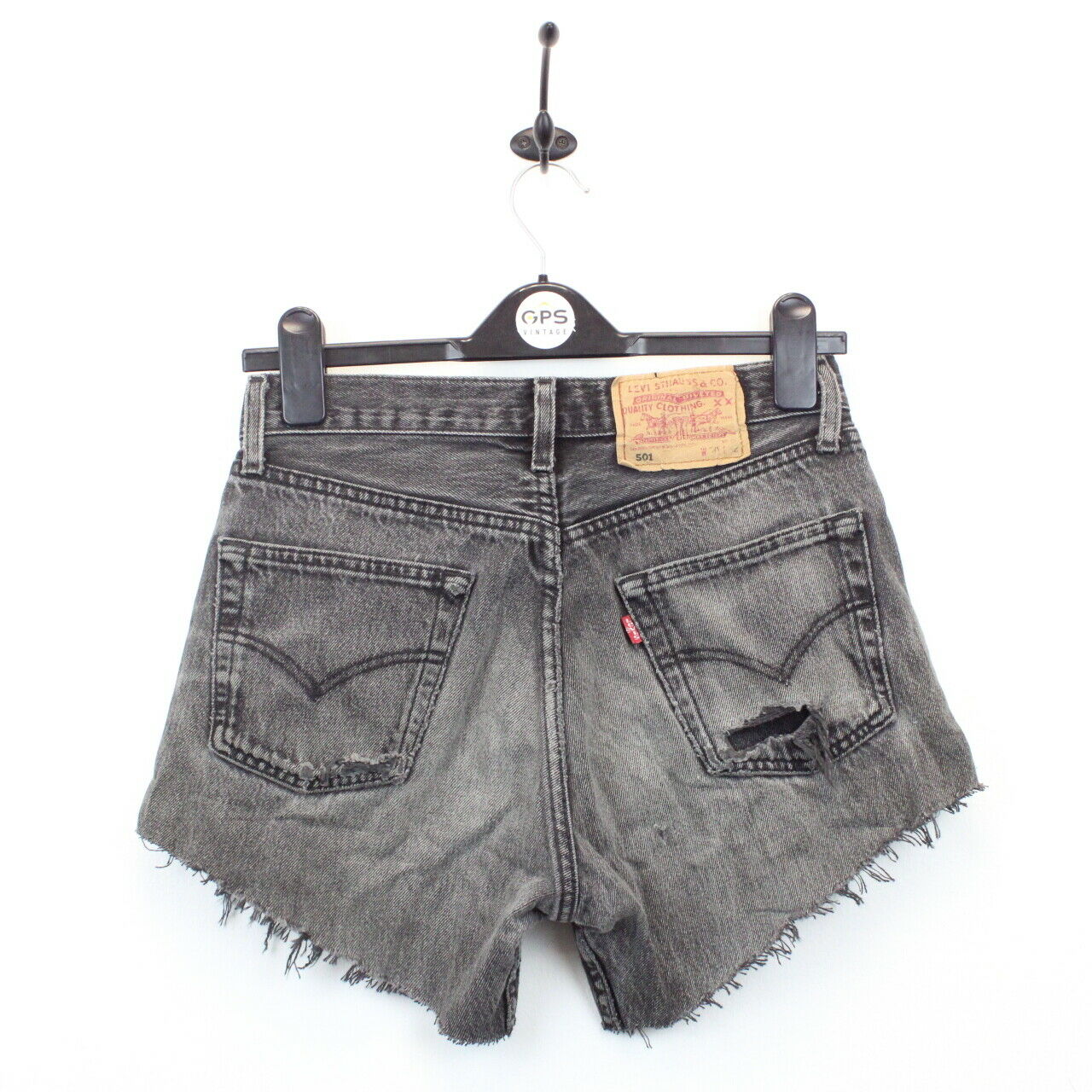 Womens LEVIS 501 Shorts Grey Charcoal | W28