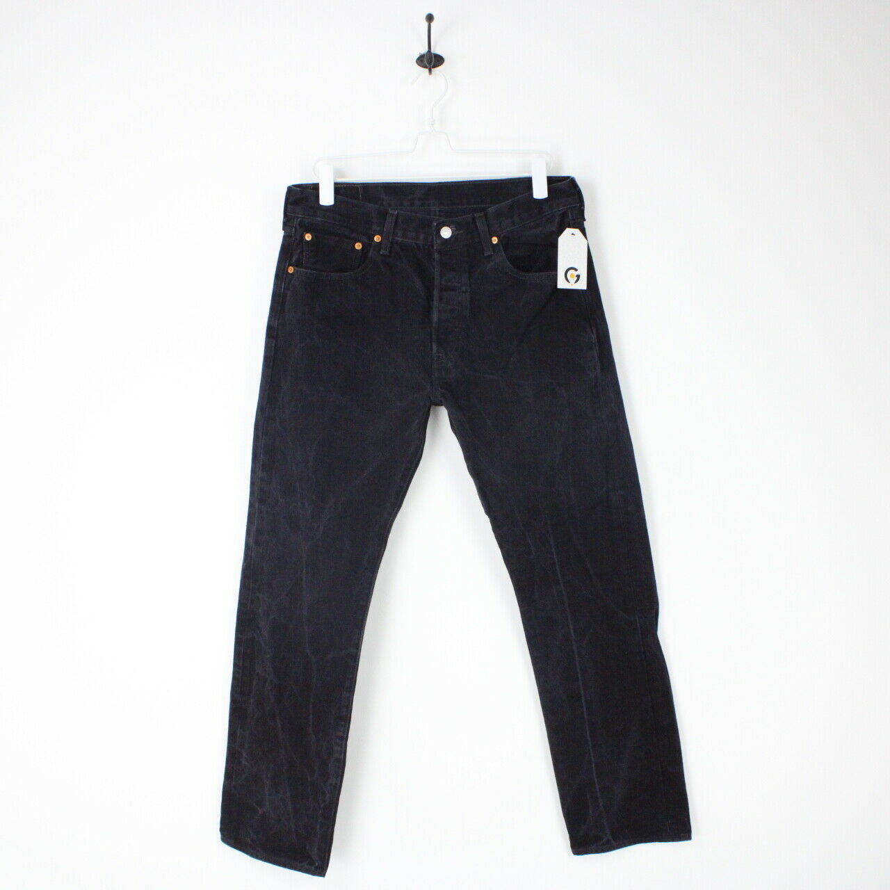 Mens LEVIS 501 Jeans Black Charcoal | W33 L32
