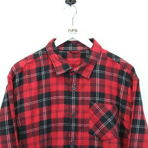 Flannel Plaid Shirt Red | Large