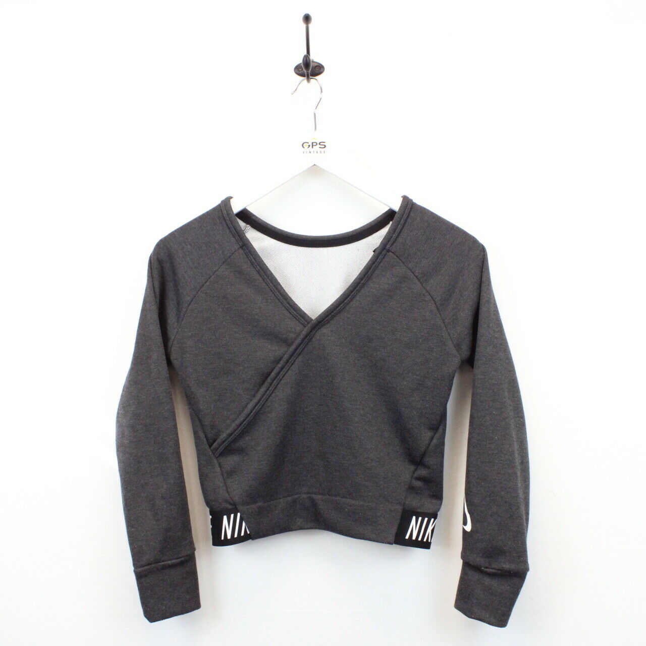 Womens NIKE Crop Sweatshirt Grey | Small