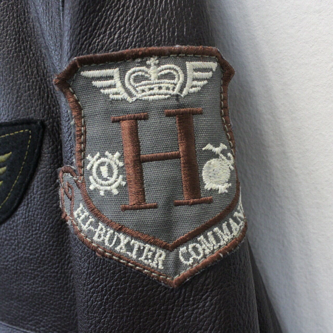 HI BUXTER Leather Aviator Jacket Brown | Large