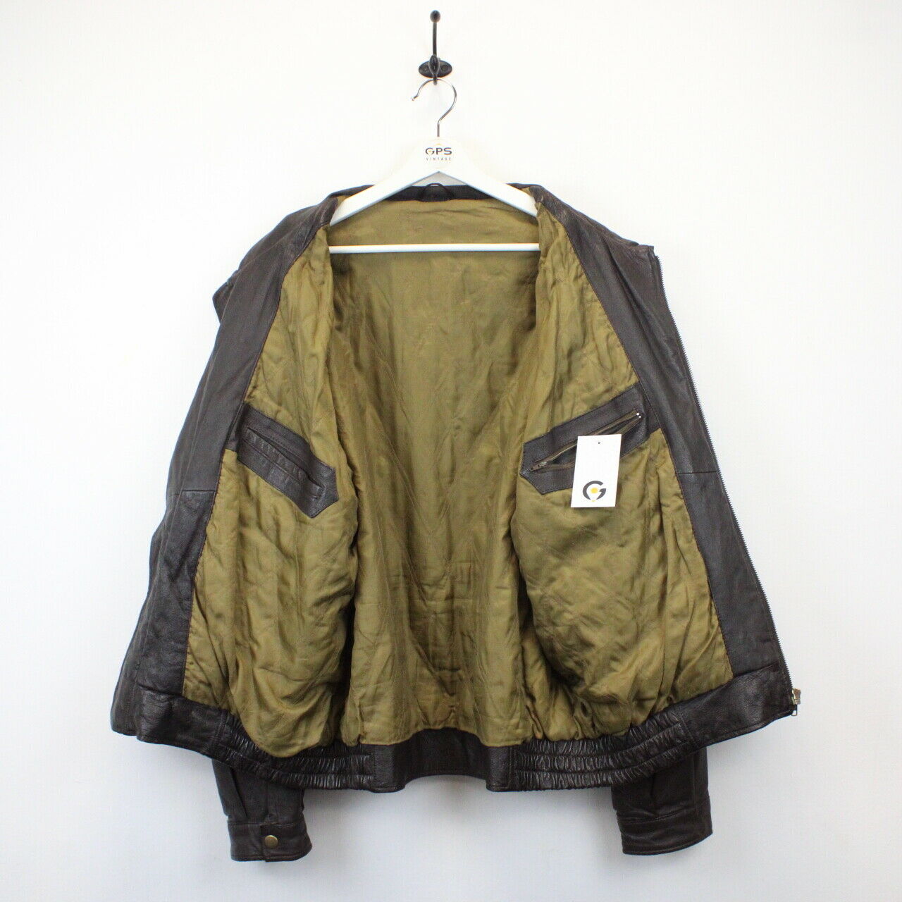 90s Leather Aviator Jacket Brown | XL