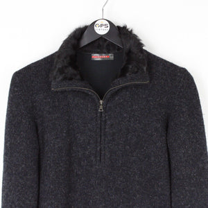 Womens PRADA 00s Wool Jumper Grey | Small