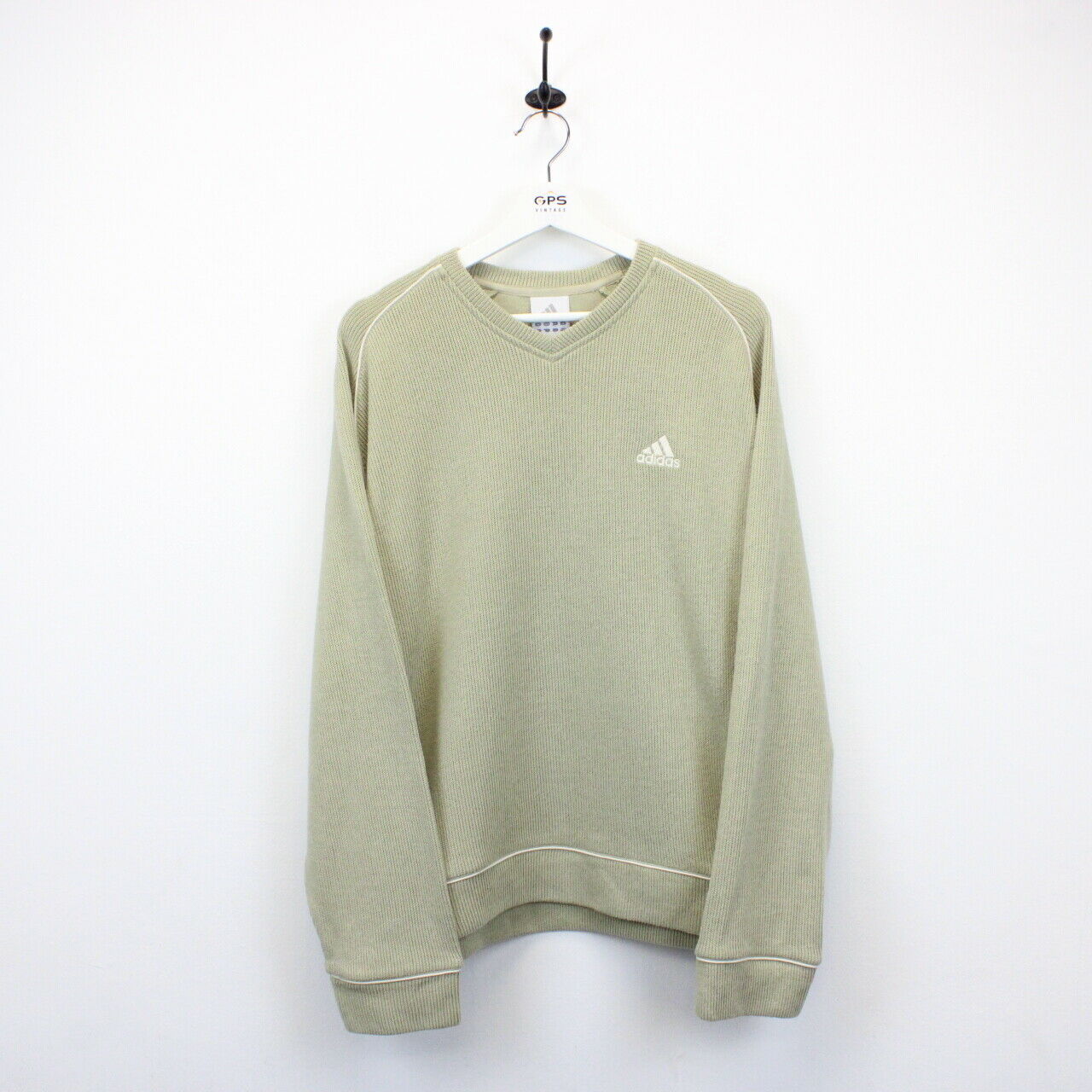 ADIDAS 00s Knit Sweatshirt Beige | Large