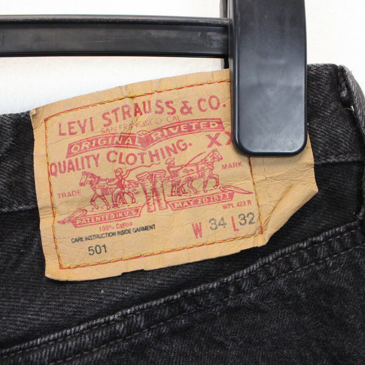 LEVIS 501 Jeans Black Charcoal | W32 L32