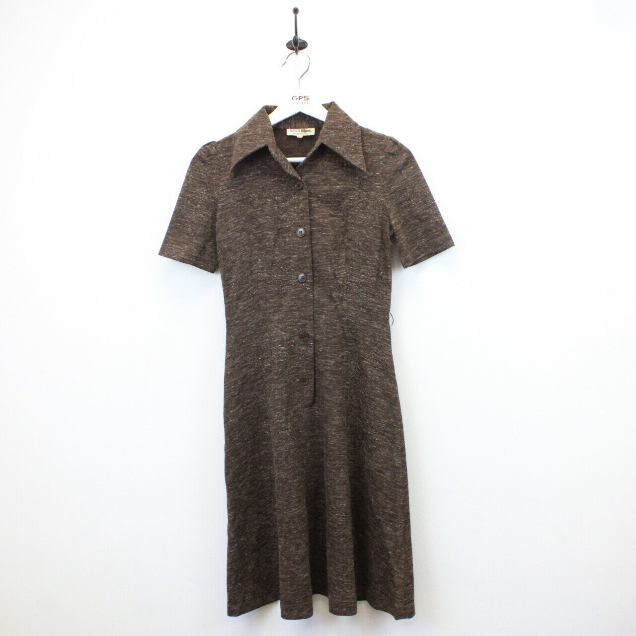 Womens CHEMISE LACOSTE 80s Dress Brown | XS