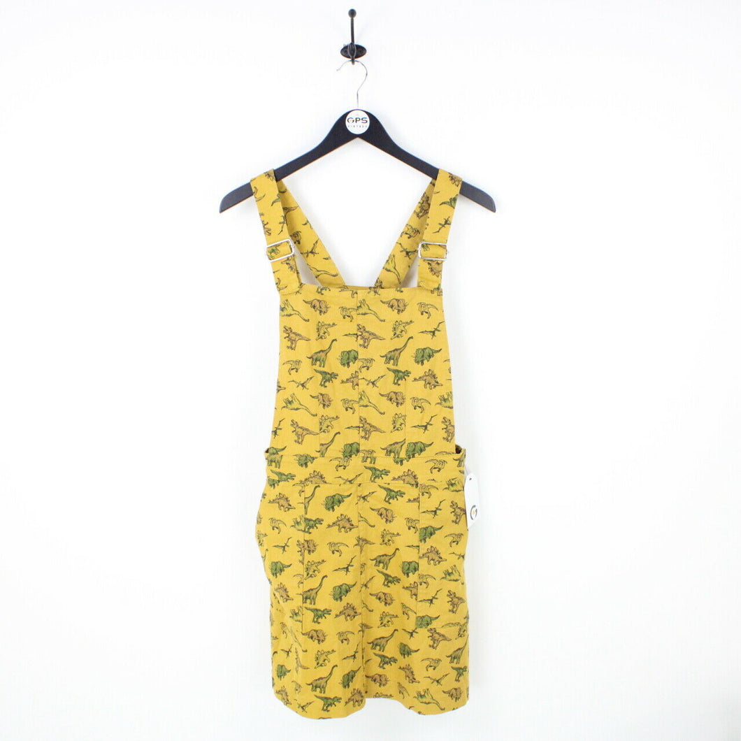 Womens Dinosaur Pinafore Dress Yellow | Medium