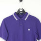Mens FRED PERRY Polo Shirt Purple | Small