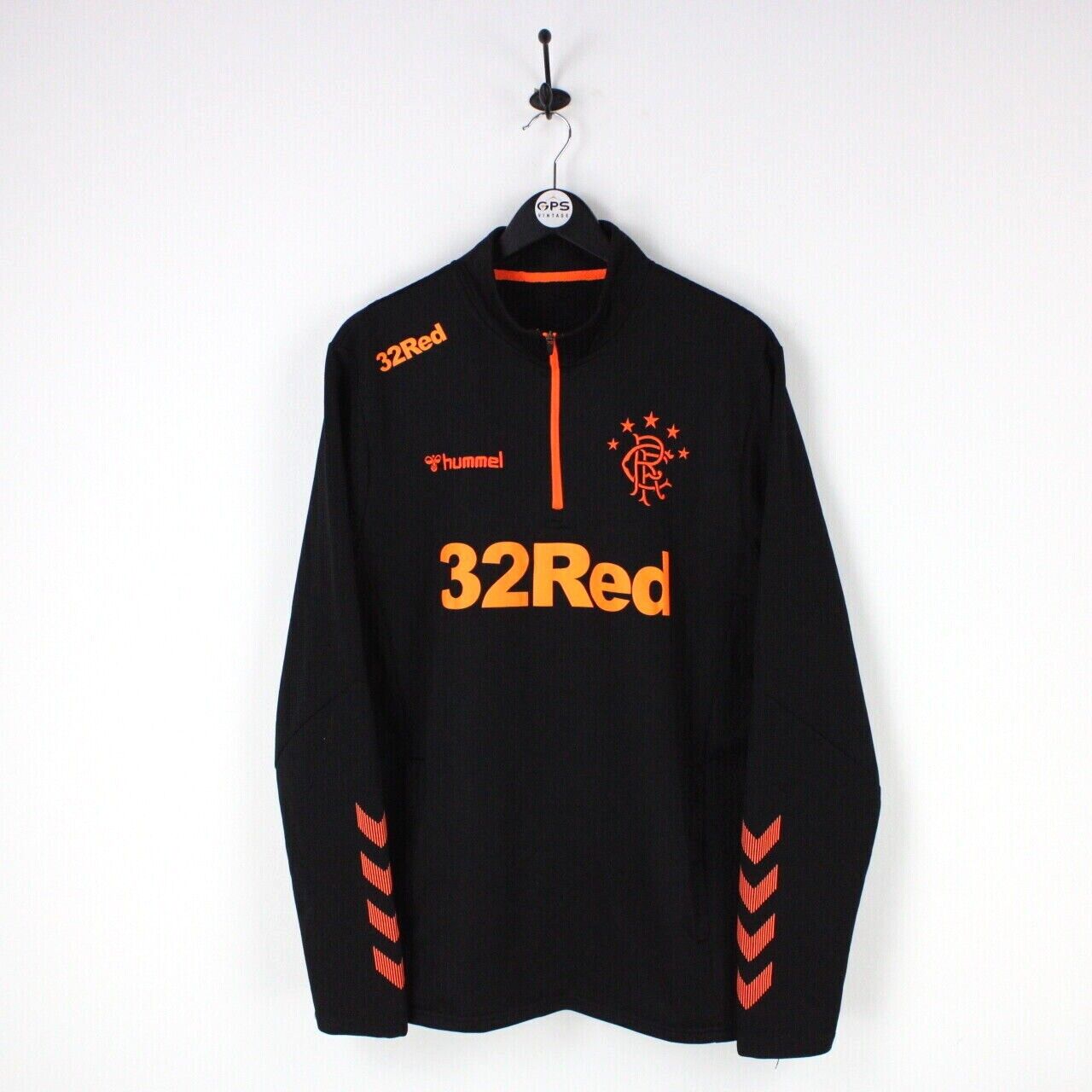 Mens HUMMEL RANGERS FC Track Top Black Large – GPS Vintage