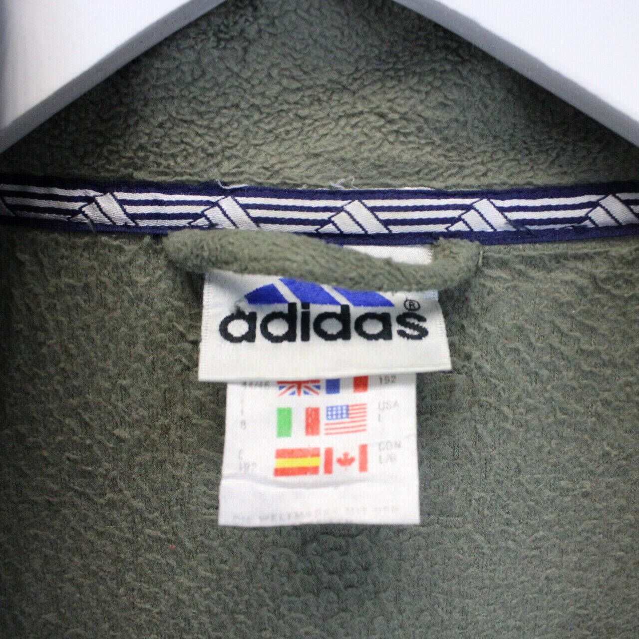 ADIDAS 90s 1/4 Zip Fleece Navy Blue | XL