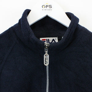 FILA 90s 1/4 Zip Fleece Navy Blue | Medium
