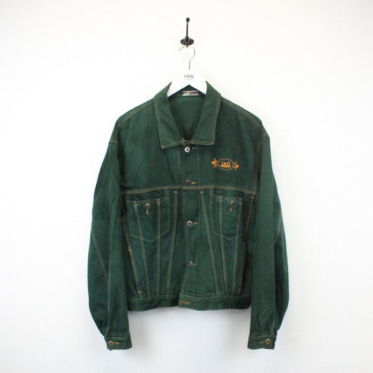 90s Denim Jacket Green | Large