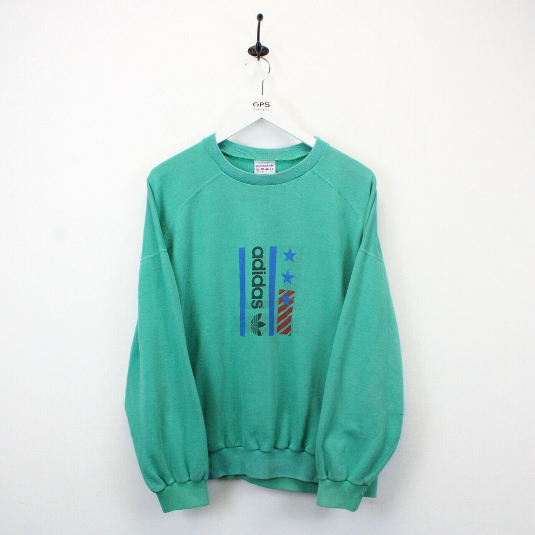 ADIDAS 80s Sweatshirt Green | Large
