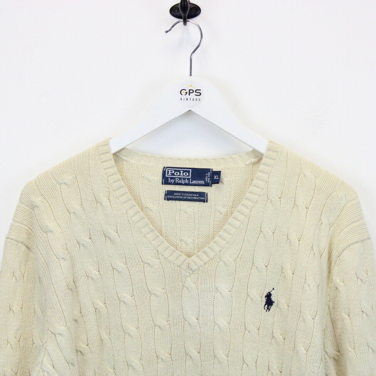 RALPH LAUREN Knit Sweatshirt Cream | Large