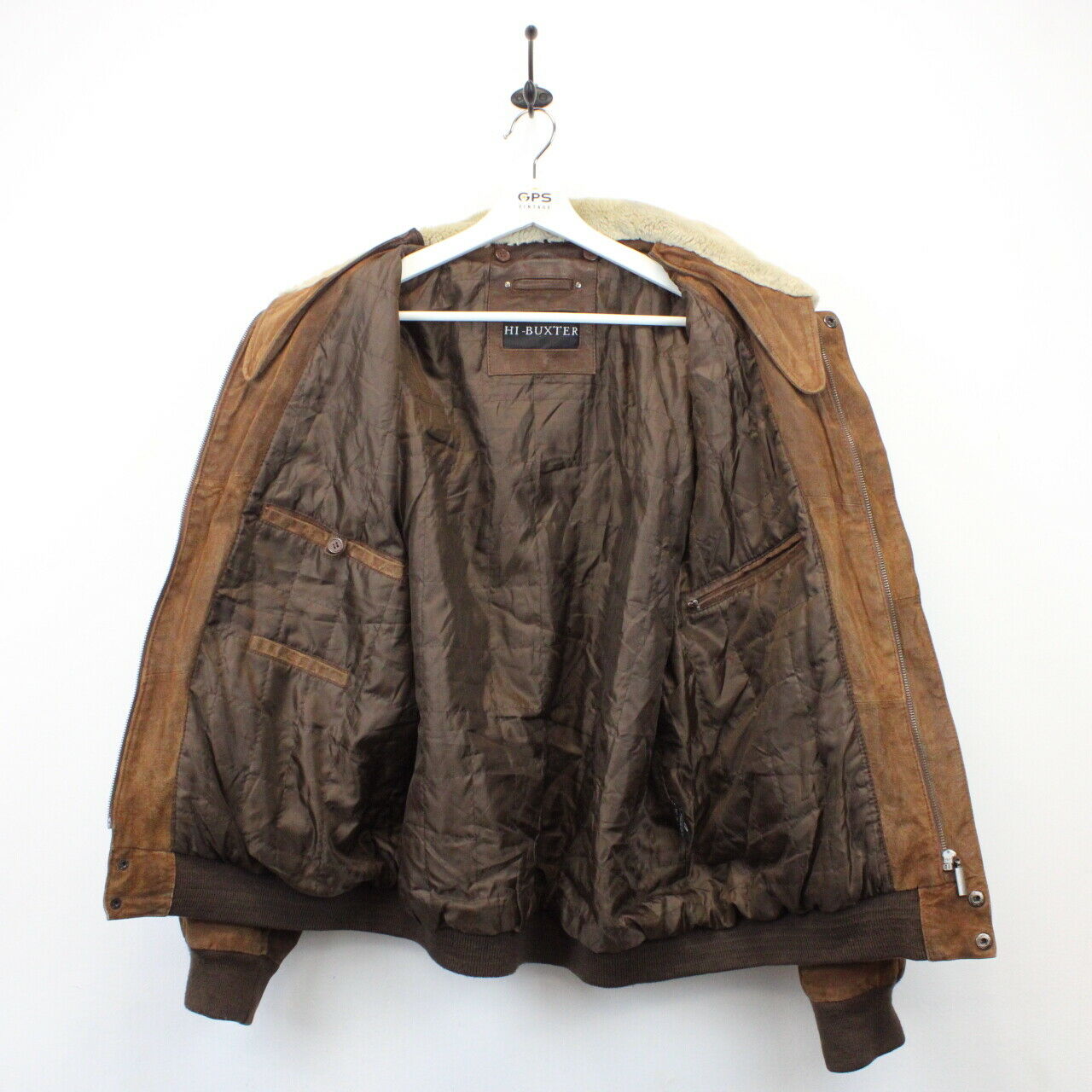 Leather Aviator Jacket Brown | Large
