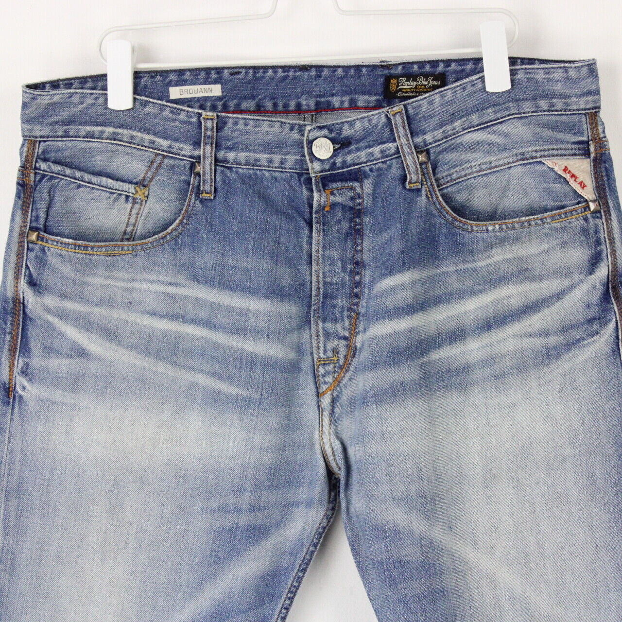 Mens REPLAY Browann Jeans Mid Blue | W36 L30