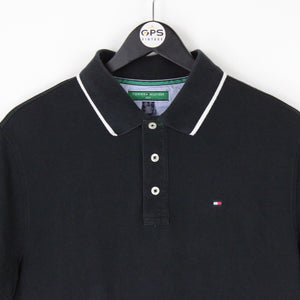 Mens TOMMY HILFIGER Polo Shirt Black | Medium