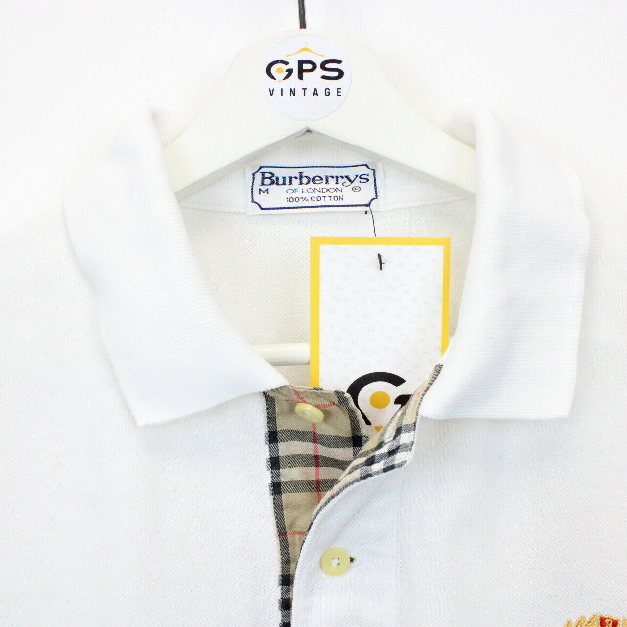 BURBERRYS 90s Polo Shirt White | Medium