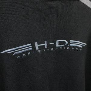 HARLEY DAVIDSON 00s 1/4 Zip Knit Sweatshirt Black | XL