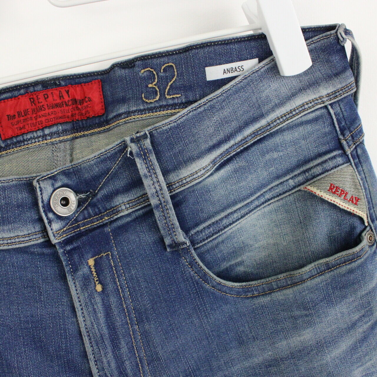 Mens REPLAY Anbass Jeans Blue | W32 L32