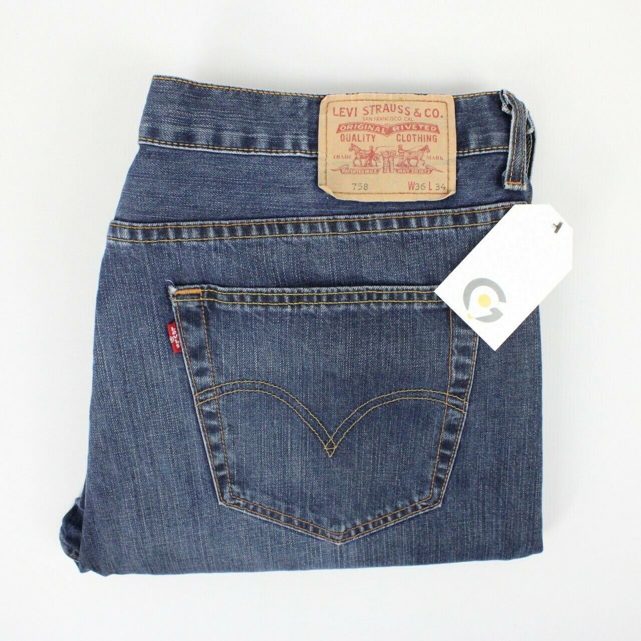 Mens LEVIS 758 Jeans Dark Blue | W38 L34