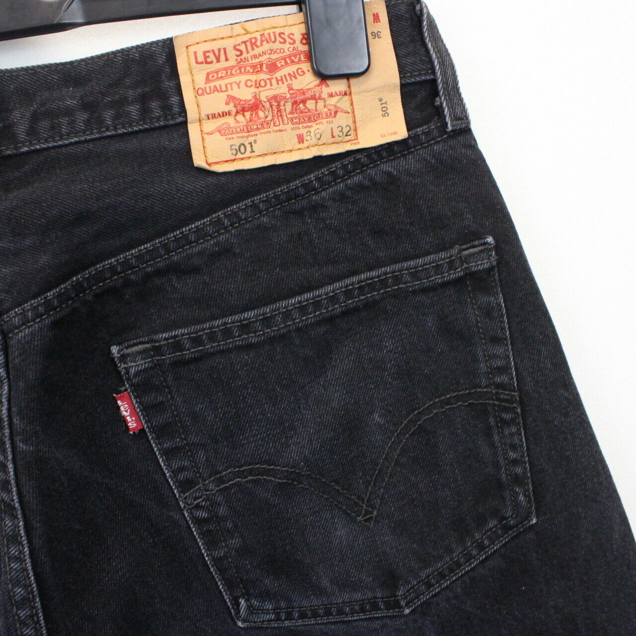 LEVIS 501 Jeans Black Charcoal | W36 L30