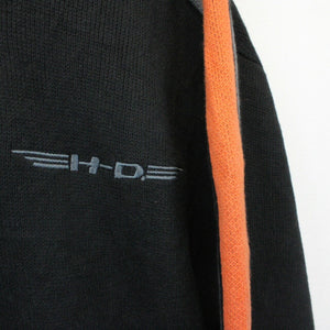 HARLEY DAVIDSON 00s 1/4 Zip Knit Sweatshirt Black | XL