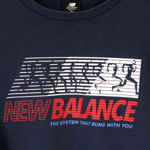 Mens NEW BALANCE Sweatshirt Navy Blue | XL