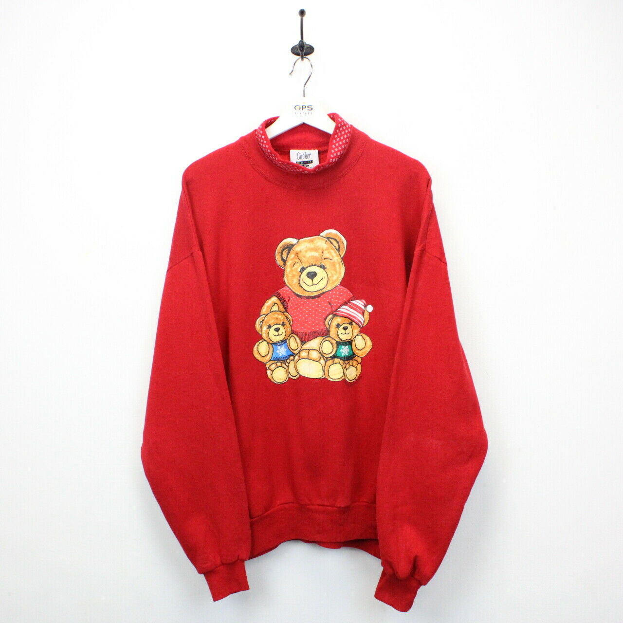 90s Christmas Sweatshirt Red | XL